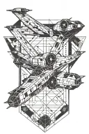 x wing geometric shapes tattoo design idea