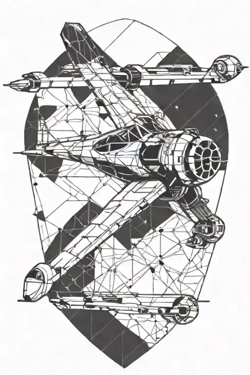 x wing geometric shapes tattoo design idea