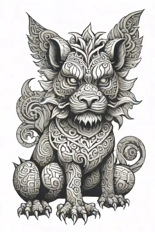 Foo Dog tattoo design idea