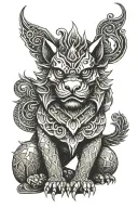 Foo Dog tattoo design idea