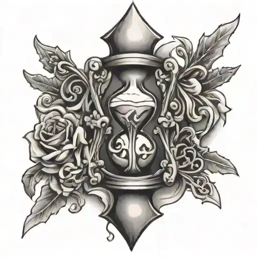 hourglass cross of lorraine force tattoo design idea