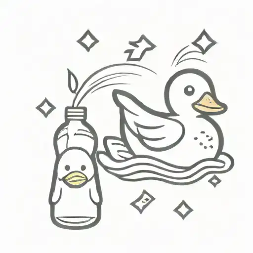 rubber duck bottle of schnaaps bertie beetle logo Zeus lightning bolt ace of spades muffin tattoo design idea