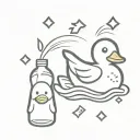 rubber duck bottle of schnaaps bertie beetle logo Zeus lightning bolt ace of spades muffin tattoo design idea