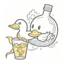 rubber duck bottle of schnaaps bertie beetle logo Zeus lightning bolt ace of spades muffin tattoo design idea