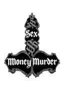 "Sex Money Murder" old english style wrighting curved shape bending tattoo design idea