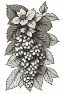 Pecan strawberry hydrangea tattoo design idea