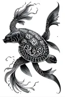 koi,turtle,warrior,mandala tattoo design idea
