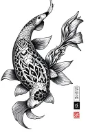 koi,turtle,warrior,mandala tattoo design idea