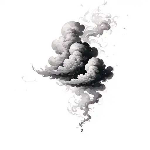 Coverup Clouds and Smoke tattoo design idea