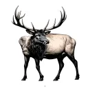 Bull Elk tattoo design idea