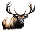 Bull Elk tattoo design idea