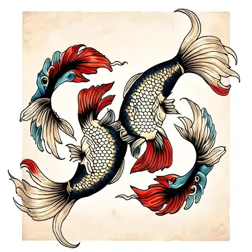 pisces fish matching tattoo tattoo design idea