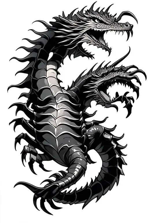 monster Scorpio dragon tattoo design idea