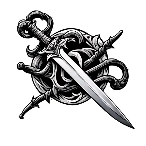 Irish warriors Boston sword tattoo design idea