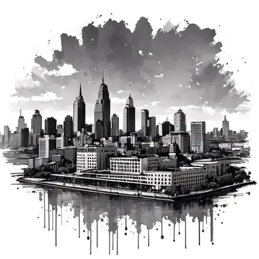 Cincinnati Skyline tattoo design idea