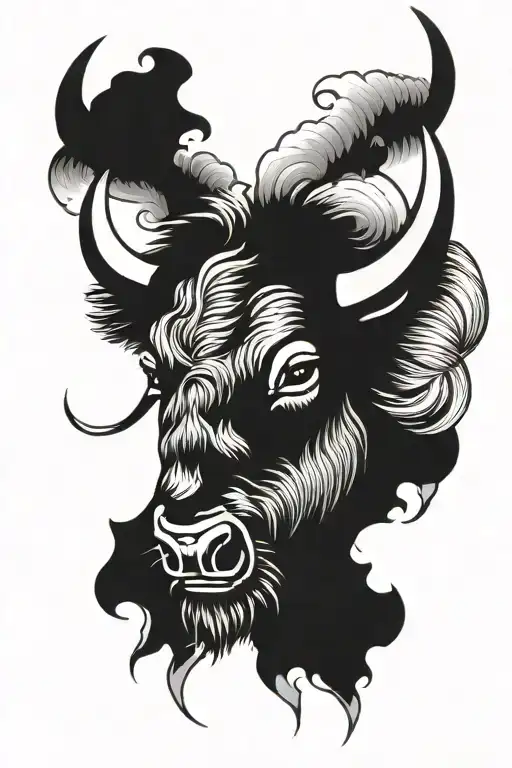buffalo head half sleeve design tattoo design idea