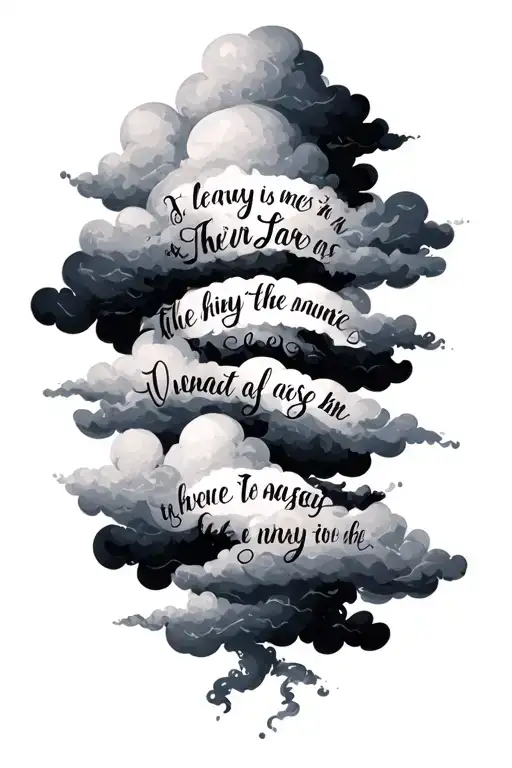 bible verse with clouds tattoo design idea