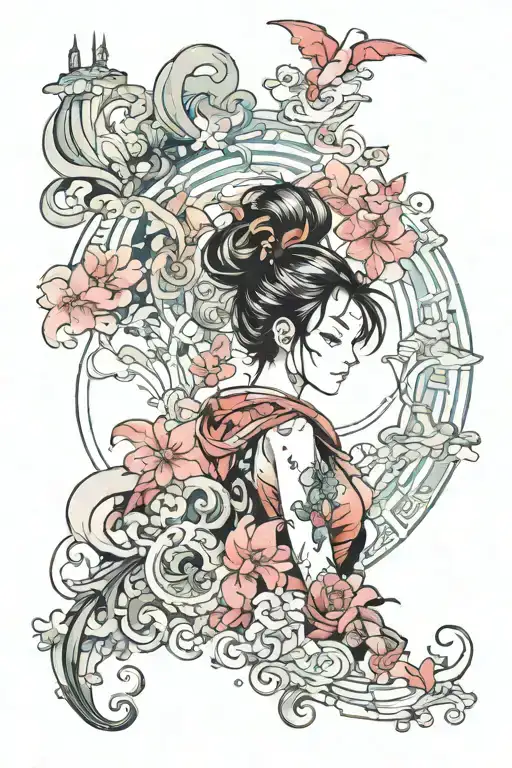 HONG KONG  LINE PRINT WITH WATERCOLOUR   tattoo design idea