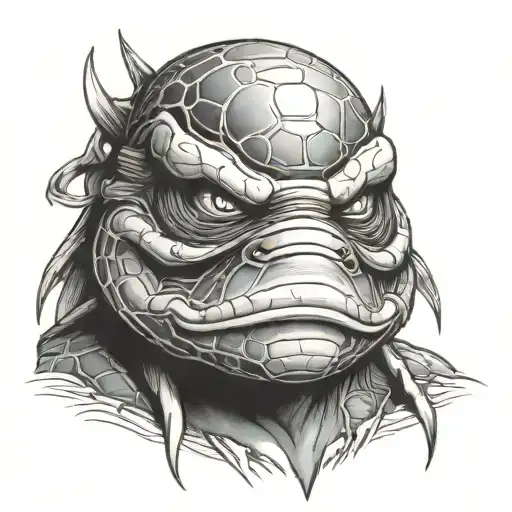 dark   ninja turtle mask tattoo design idea