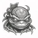 dark   ninja turtle mask tattoo design idea
