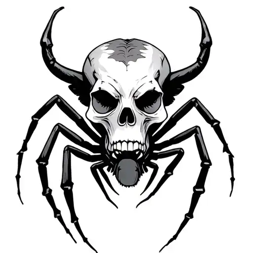 SKULL SPIDER MOO tattoo design idea