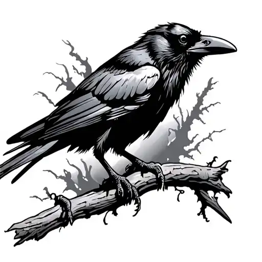  stencil and real image of the crow 1994 tattoo design idea