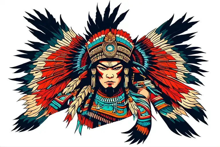 Azteca Warrior tattoo design idea