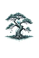 hourglass tree tattoo design idea