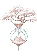 hourglass tree tattoo design idea