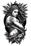 Invictus arm sleeve tattoo design idea