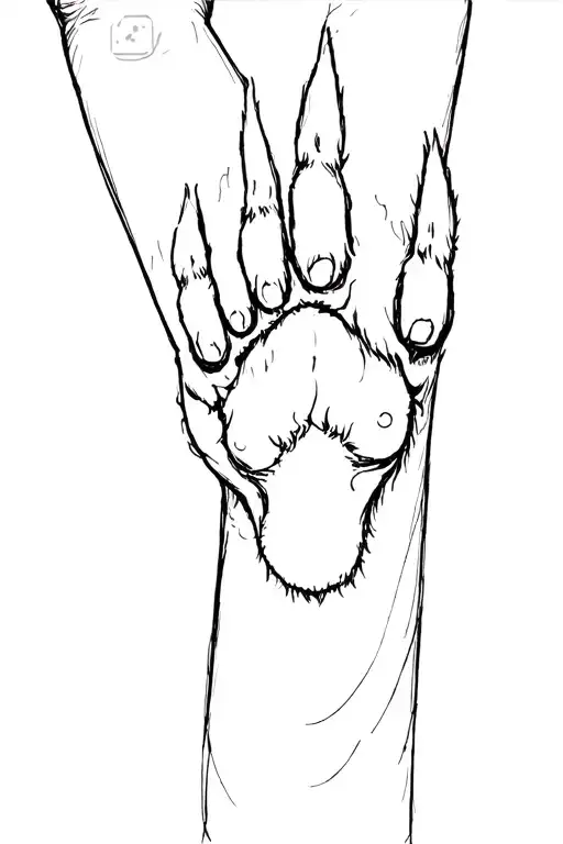 a dog's paw on a person's arm tattoo design idea