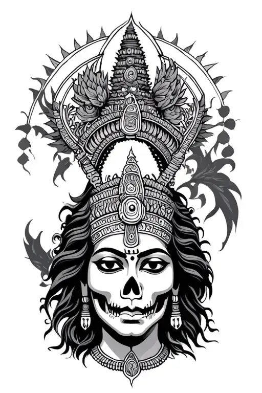 Hindu gods and death tattoo design idea