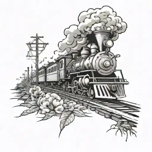 father daughter train tracks November 15th tattoo design idea