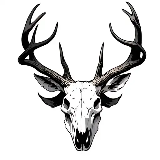 deer skull tattoo design idea