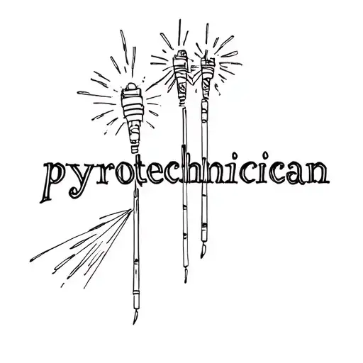 Firecrackers with the inscription "pyrotechnician" tattoo design idea