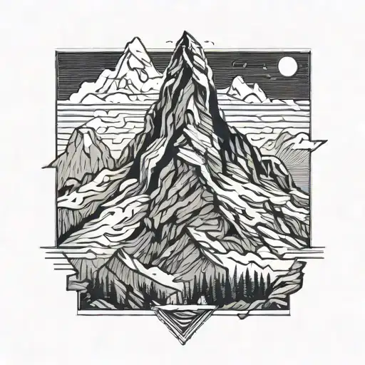 matterhorn mountain peak tattoo design idea
