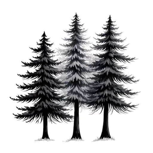 3 evergreen trees small minimalist tattoo tattoo design idea