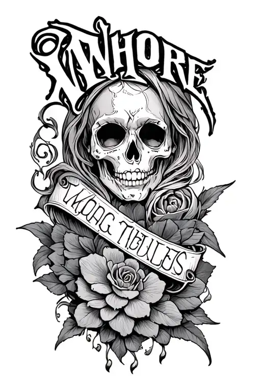 Whore themed tattoo tattoo design idea
