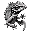 crested gecko tattoo design idea