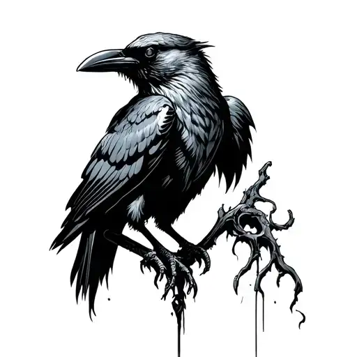 evil crow death I will fear tattoo design idea