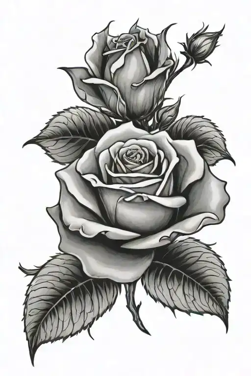 magic rose tattoo design idea