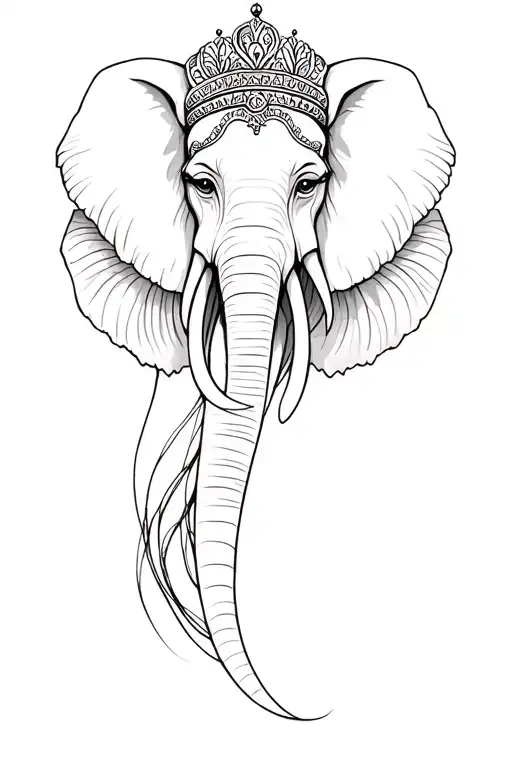 the empress and elephant tattoo design idea