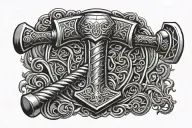 Thor Hammer tattoo design idea
