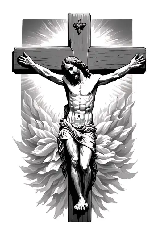 Jesus on the cross tattoo design idea