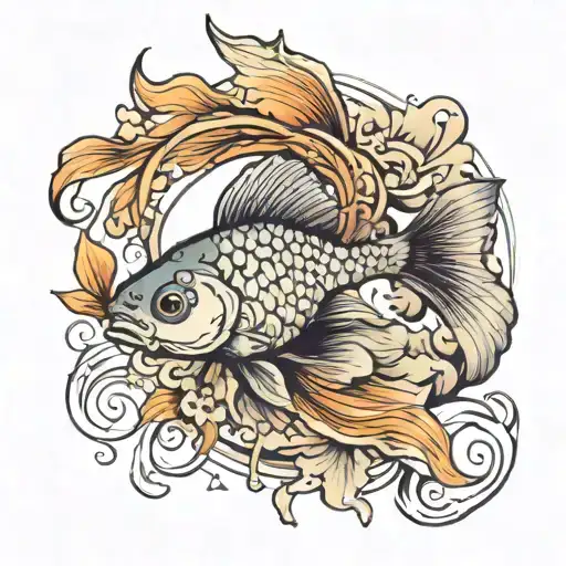 goldfish tattoo design idea