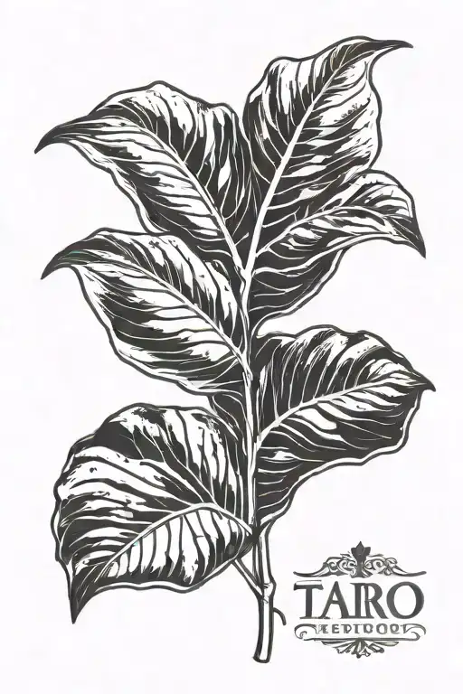 taro plant leaf in shape tattoo design idea