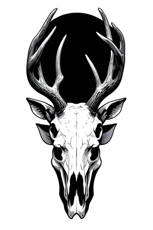 deer skull tattoo design idea