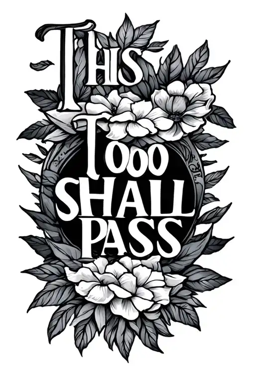 This too shall pass written tattoo design idea