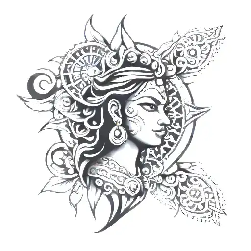 abstract durga tattoo tattoo design idea