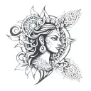 abstract durga tattoo tattoo design idea